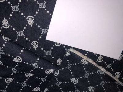 100% Cotton Denim  Fabric 58" wide available in 6 styles GREY ANIMAL PRINT /RR PRINT / DOTTED/PIG FACE/FLORAL and FLEUR_DELIS