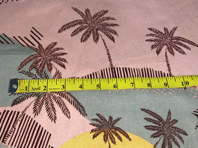 100% Cotton double cloth cotton print available in 4 different prints beach palms / blueish grey floral / pretty dainty pink orange floral AND dark ivory orange flower motif