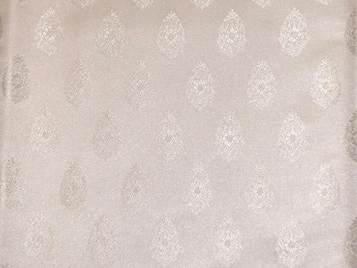 Silk Brocade fabric white ivory motif  BRO1086[2]