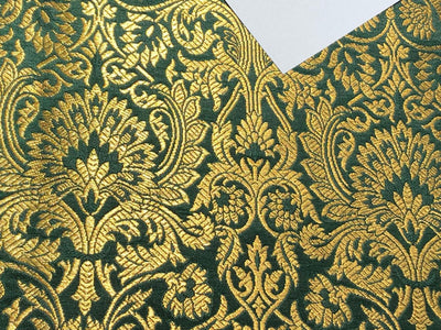 Brocade Fabric GREEN  COLOR with metallic gold   JACQUARD BRO994[6]