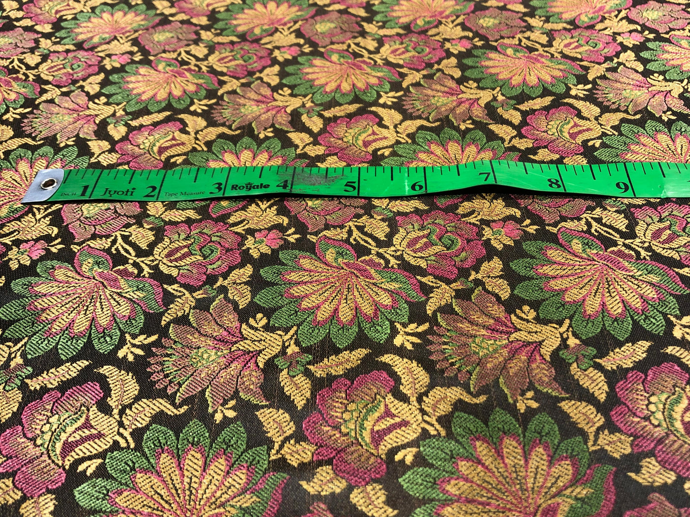 Silk Brocade fabric floral  jacquard available in 2 colors brown and royal blue  BRO1023[1/2]