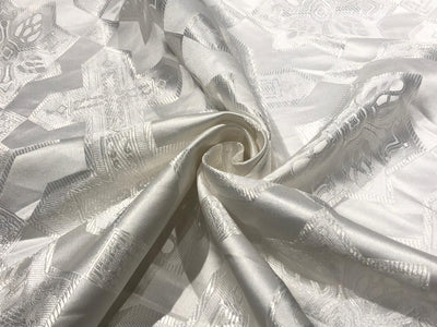 Brocade fabric VESTMENT 60" wide IVORY CROSSES BRO963NEW [cut length 1.60 yards]