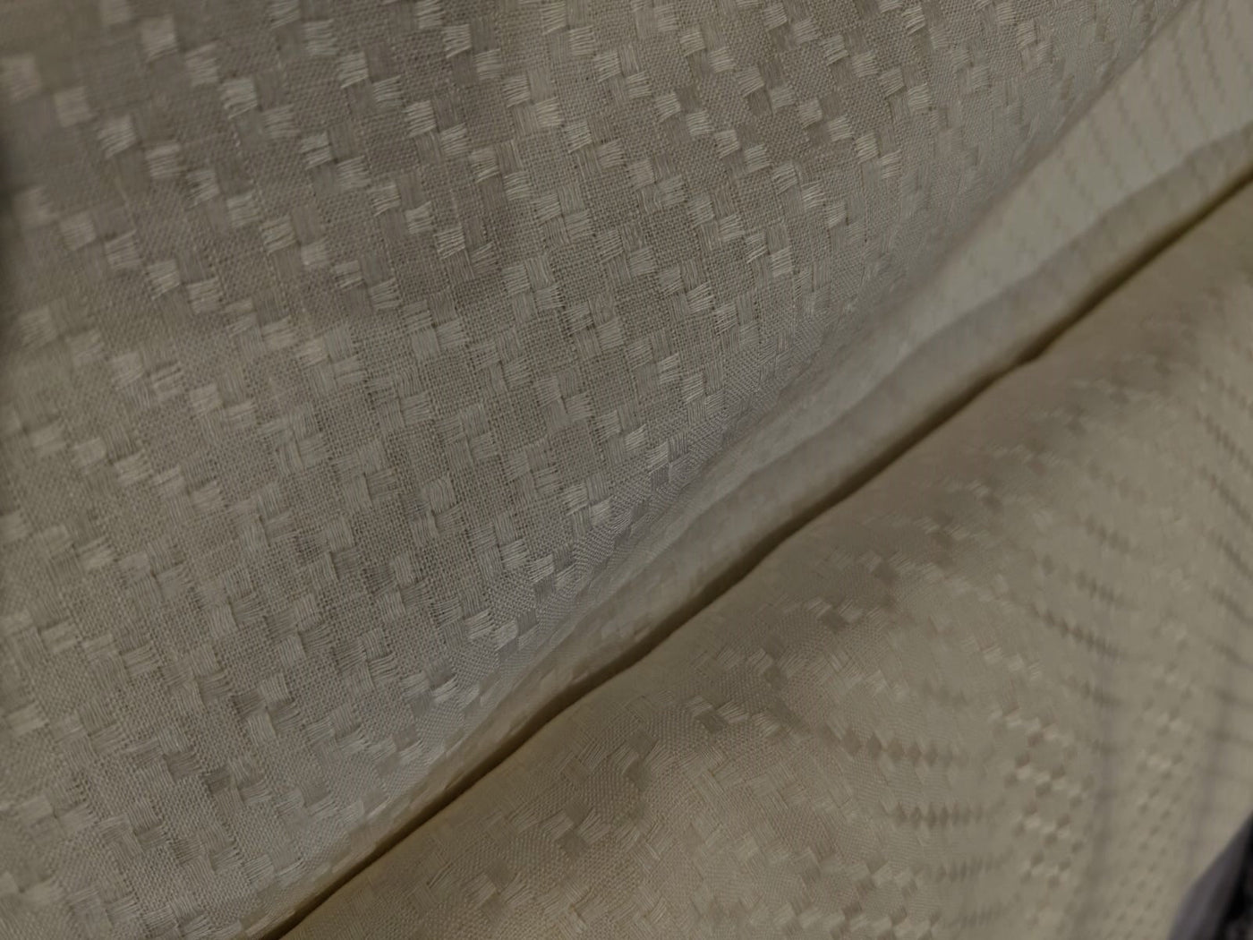 Linen dobby 58" wide available in 3 colors dark ivory/darker ivory and white sustainable and eco-friendly linen