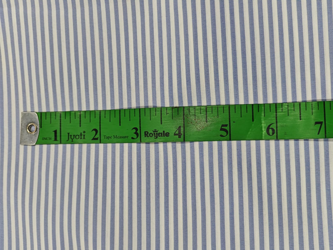 100% Cotton Poplin  Millmade Yarn dyed Cotton poplin blue /white stripes lycra 50 inches wide [17233]