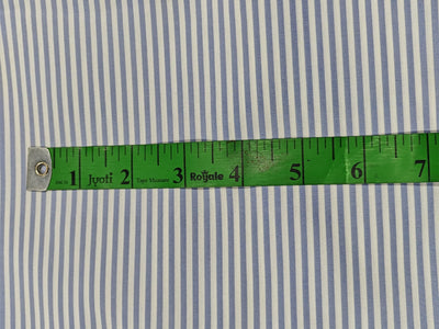 100% Cotton Poplin  Millmade Yarn dyed Cotton poplin blue /white stripes lycra 50 inches wide [17233]