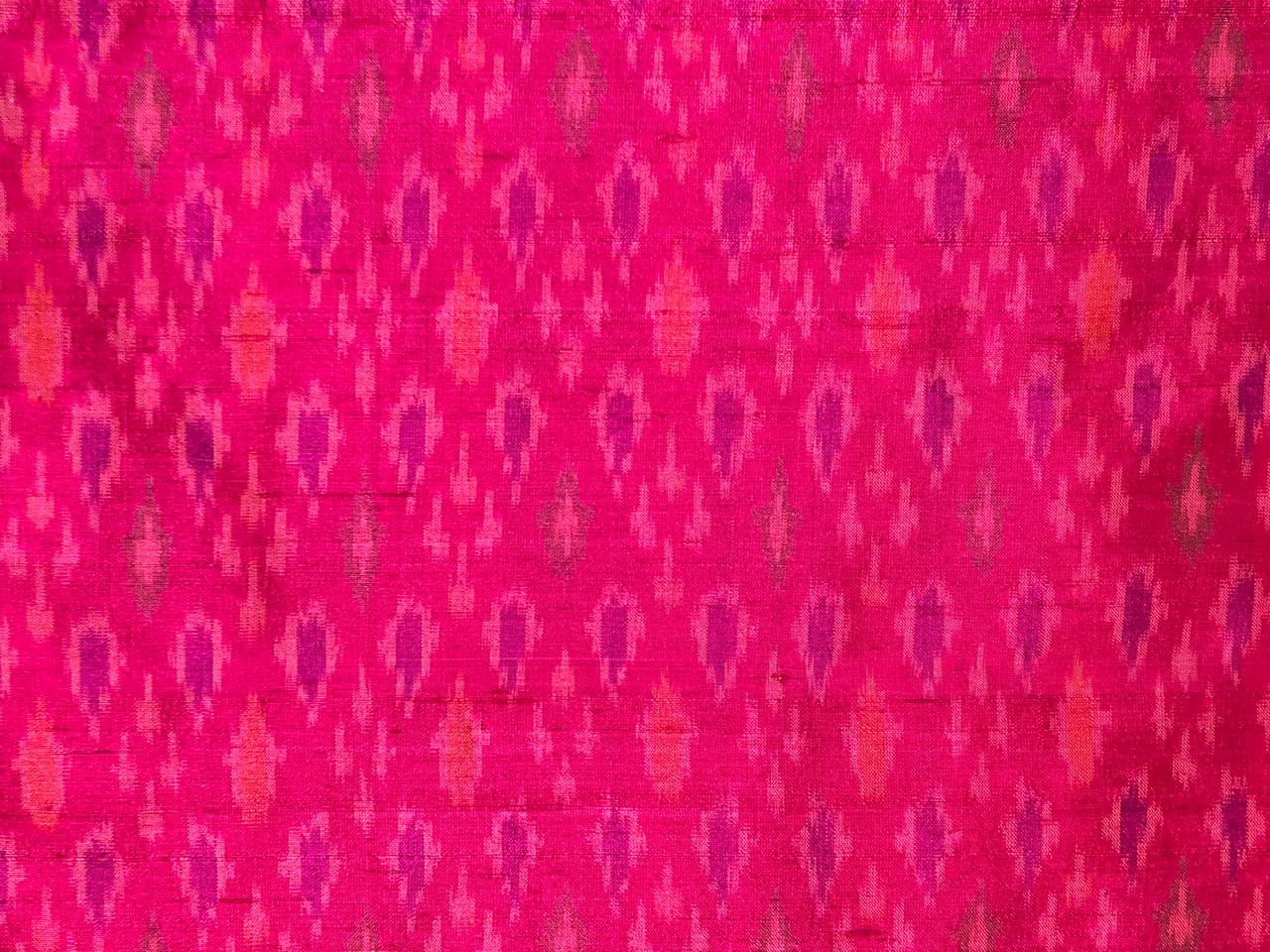 100% pure silk dupion ikat fabric pink color 44" wide available in 3 combinations