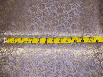Silk Brocade fabric silver lwith white gold  jacquard BRO1074[1]