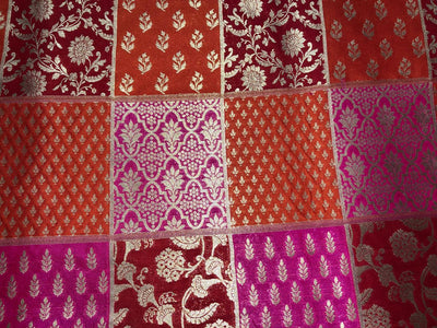 Silk Brocade fabric multi colour jacquard 44" wide BRO1071 available in 8 different color combinations[BRO1071[1-8]]