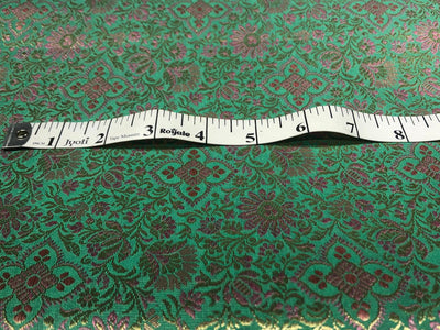Silk Brocade fabric 44" pink and metallic gold floral jacquard available in 3 colors silver grey, green and pinkBRO1047