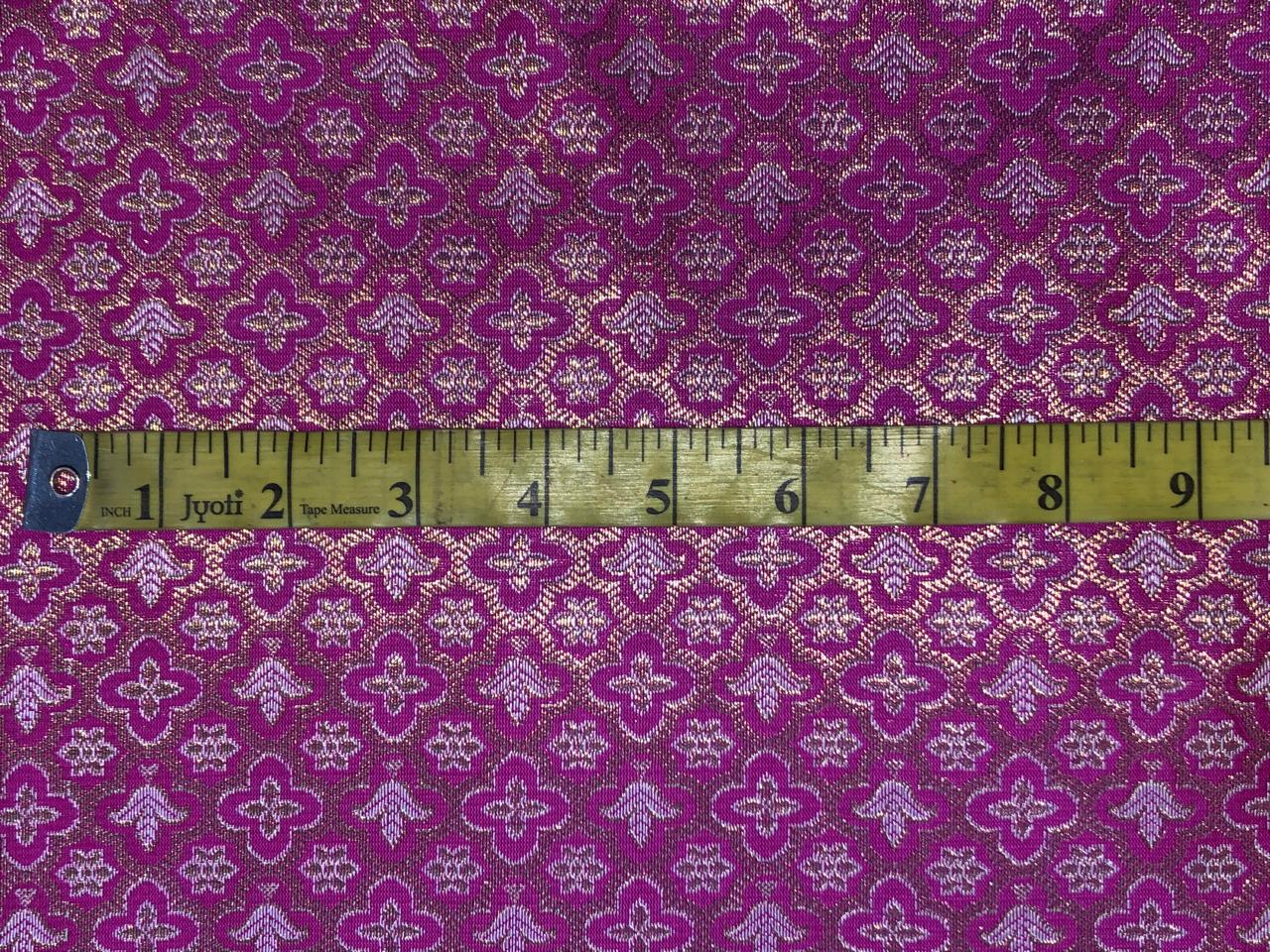 Brocade Fabric Jacquard x metallic gold Gold Color 44" WIDE BRO977 available in 2 colors bright pink and red