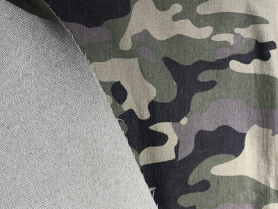 100% Cotton Denim  Fabric 58" wide army print [17556]