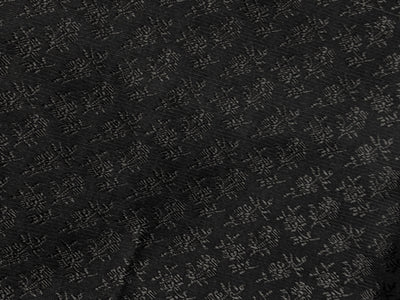 Brocade Fabric black  floral motif  all over Jacquard 44" BRO1027[2]