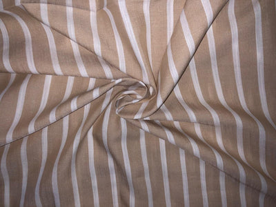 100% Cotton Poplin 58" wide  stripes available in 2 colors beige and chocolate brown[17811/812]