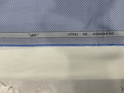 100% Superfine Giza Cotton Italian  MONTI Shirting ,Pre Shrunk dobby 58" wide available in 2 colors white and powder blue [17782/83]