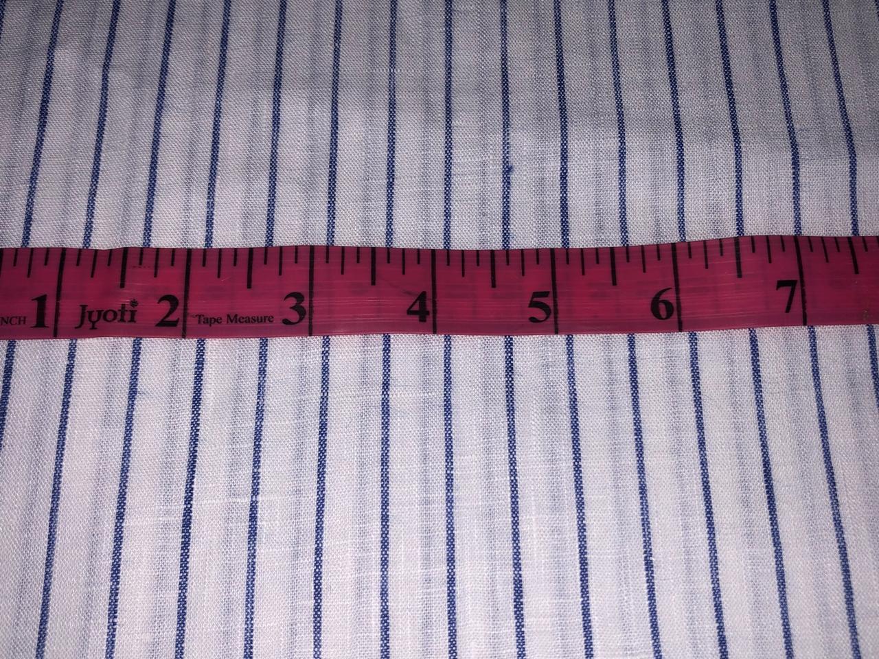 100% Linen stripe 60's Lea Fabric 58" wide available in 2 colors blue and sea green [17643/44]