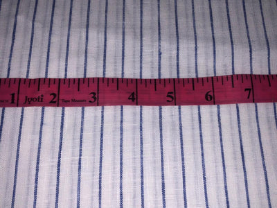 100% Linen stripe 60's Lea Fabric 58" wide available in 2 colors blue and sea green [17643/44]