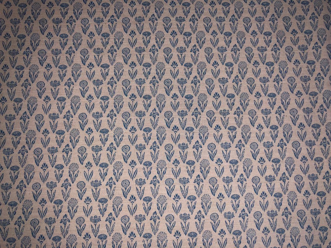 100% Cotton Linen  print 58" wide FLORAL PRINT motif's available in 2 colors red and cream ,blue and cream [17217/18]