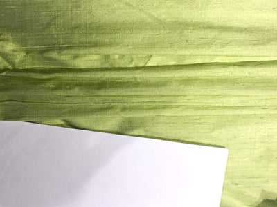 100% PURE SILK DUPIONI FABRIC LIGHT LIME GREEN color 44" wide WITH SLUBS MM126[1]