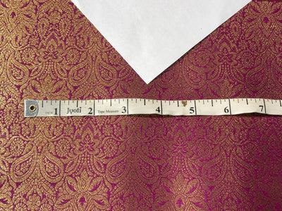 Silk Brocade fabric 44" wide INTRICATE JACQUARD available in 10 colors pink,gold,black,dark magenta,red,parot green,orange,royal blue,mango and burgandyBRO995