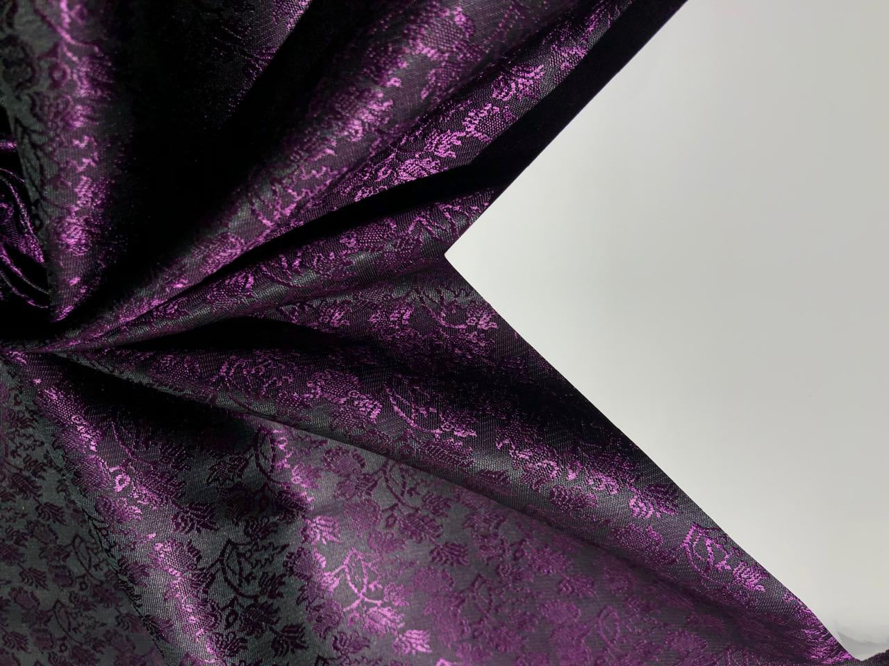 Silk Brocade  fabric~ satin 44" wide   jacquard MULBERRY X BLACK BRO996[5]