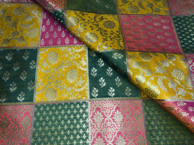 Silk Brocade fabric multi colour jacquard 44" wide BRO1071 available in 8 different color combinations[BRO1071[1-8]]