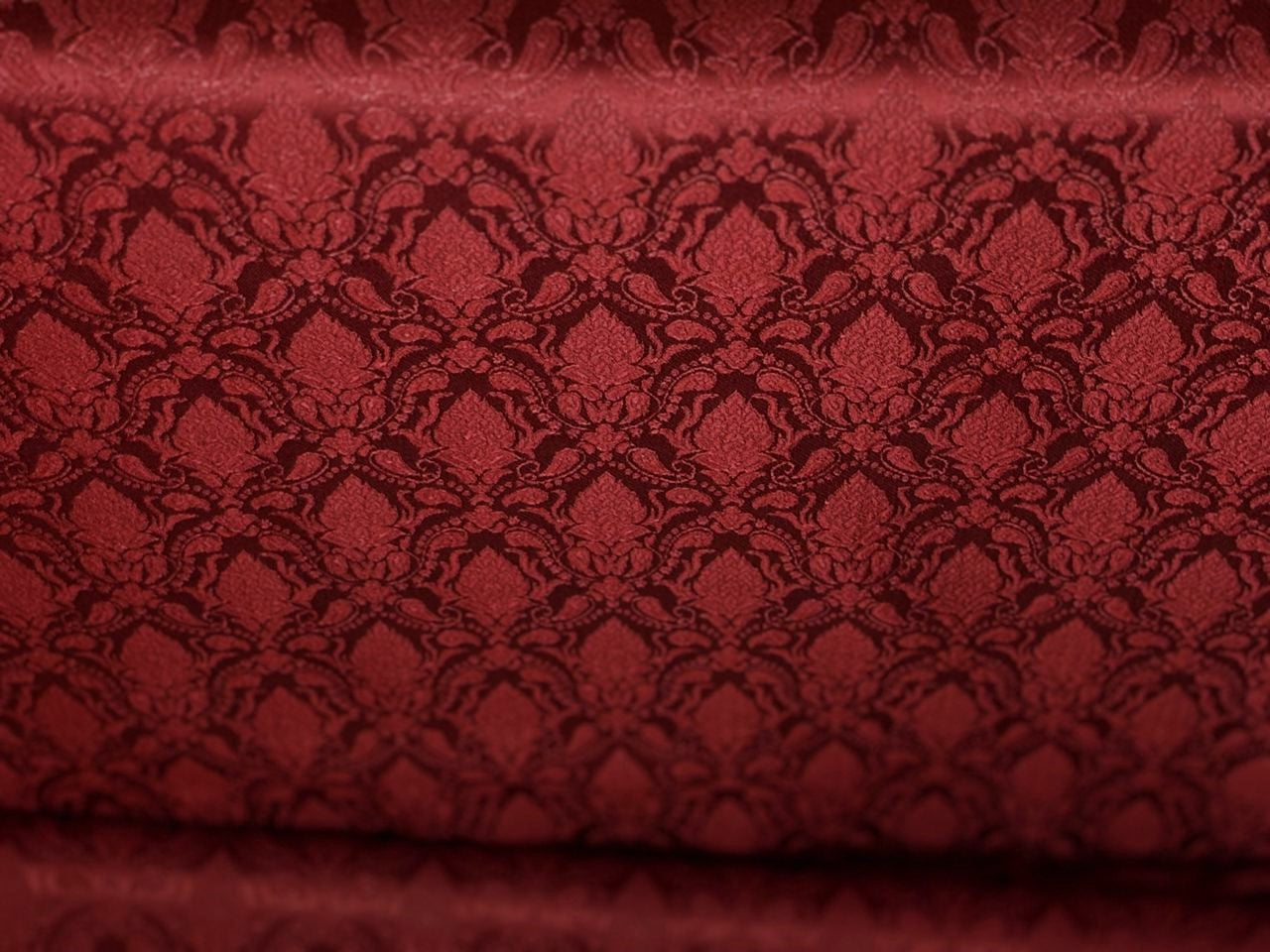 Silk Brocade fabric 44"self  floral  jacquard  available in 3 colors burgandy ,deep blue almost black and dark green BRO1065