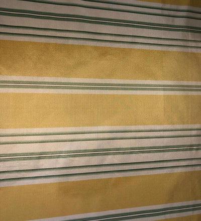 100% Silk tafetta stripe golden mustard ,green and golden cream [tafnews29roll]
