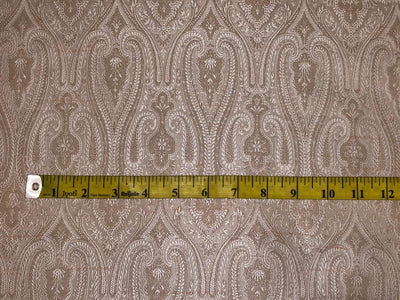 Silk Brocade fabric cream with white paisley jacquard 44" wide BRO236[3]