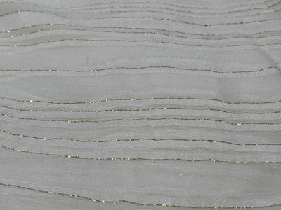 Cotton viscose crush chiffon with satin and lurex stripe fabric 44" wide [17780]