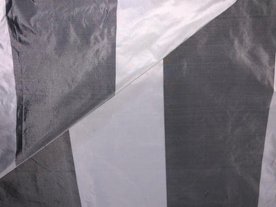 100% silk Taffeta grey and white ivory 7.75 inch Stripes Selvidge to Selvidge 54" long TAFS170