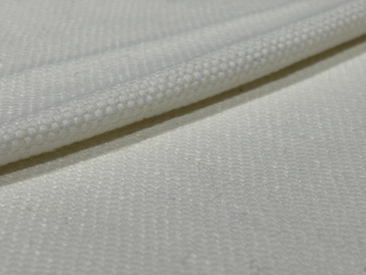Linen Cotton Fabric with Basket Weave / Ivory / 54" wide / [17787]