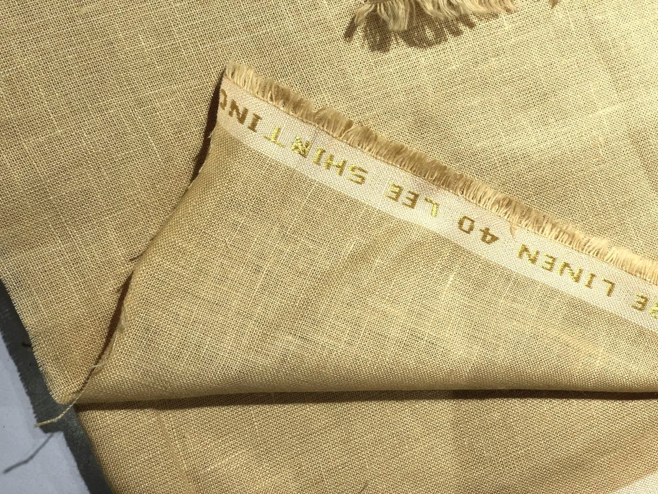 100% linen  40 LEA 58" wide available in  3 colors golden cream, sea green and slate blue [17445/46/47]