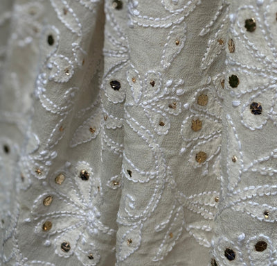 Stole with mukesh , a traditional Indian embroidery 44" wide and 3 yards long.[17686]