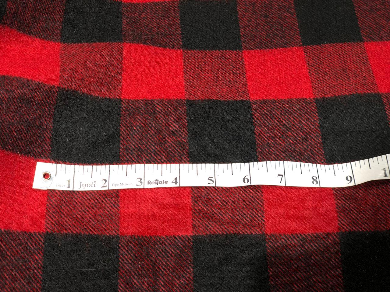 100% Wool  Fabric Red and Black plaids [17724]