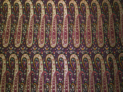 Silk Brocade fabric  intricate paisley jacquard in 4 color color schemes green ,red/ BRO1084