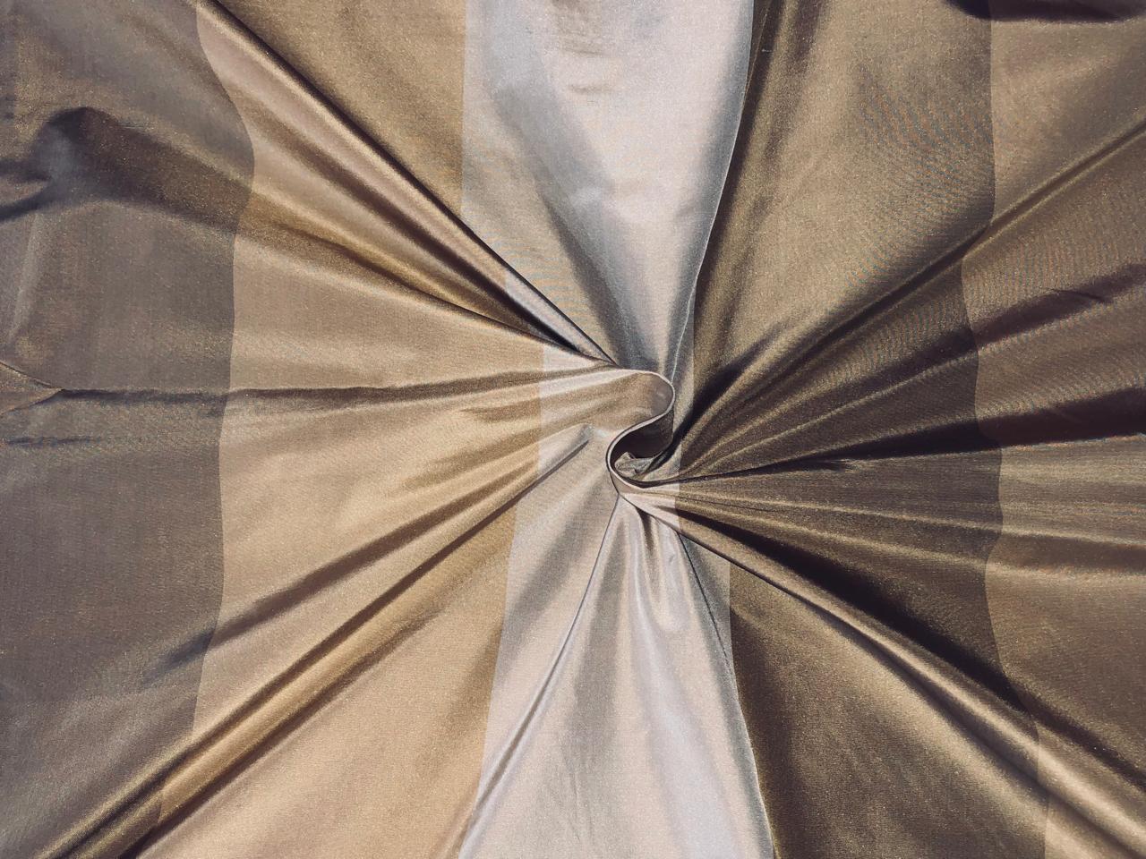 SILK TAFFETA stripes beige gold ,Caramelle gold,old gold fabric 54" TAFS154[2]