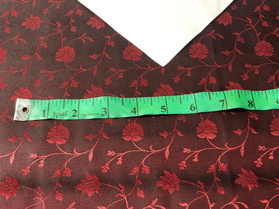 Brocade fabric~satin weave*black / wine blended jacquard BRO102[1]