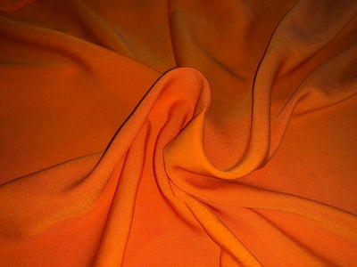 Viscose crepe fabric 44&quot; wide available in 6 colors camel beige ,orange, blue, pink and Aubergine  pink