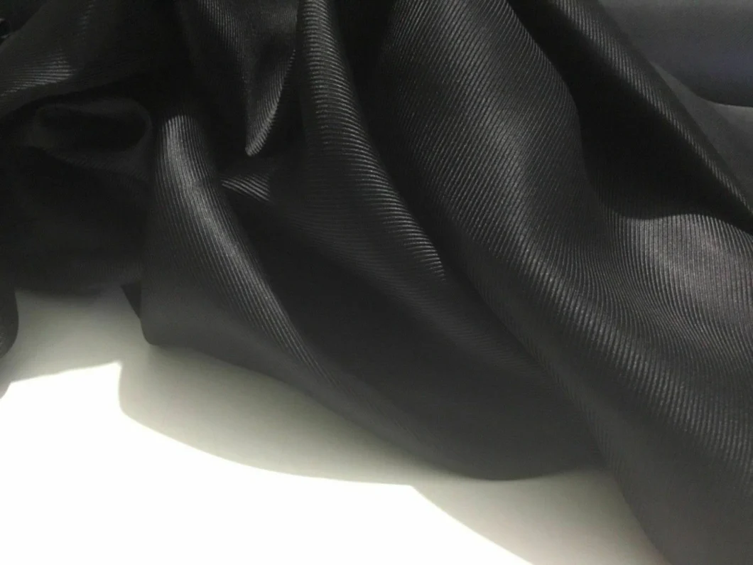 100% Silk Twill BLACK fabric 200 Grams 54" wide 53.33 momme [18384]