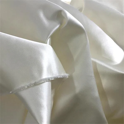 100%  SILK DUTCHESS SATIN IVORY WHITE 48 momme 54" wide [18362]