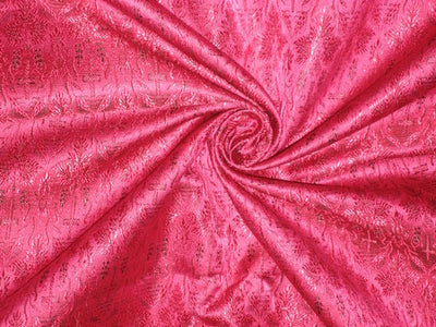 Silk Brocade Vestment Fabric Pink & Black 44" wide BRO151[2]