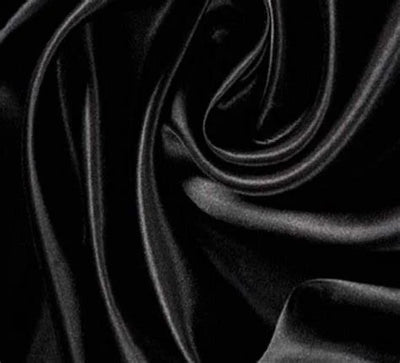 100% Pure Silk Satin 200 Gram  Black 44" Wide  [17600]