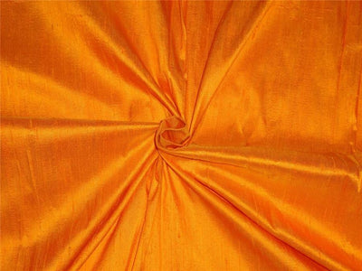 100% PURE SILK DUPIONI FABRIC MANGO YELLOW colour 54" wide WITH SLUBS MM68[6]