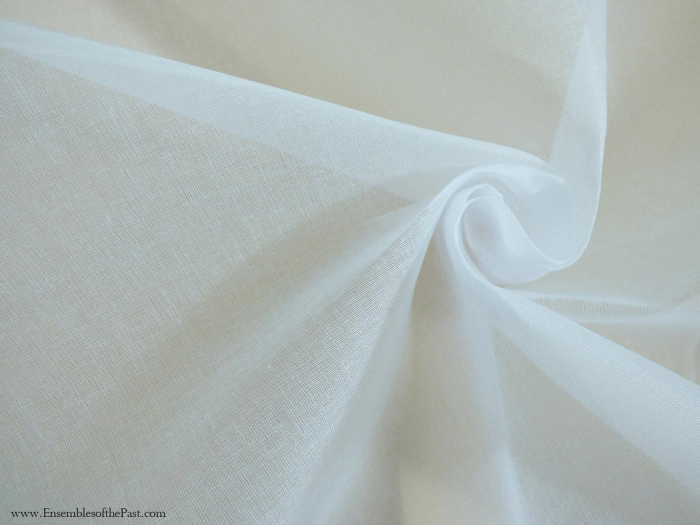 White 100% finlay 120x 120 count cotton organdy medium stiff fabric 44" wide [10163]