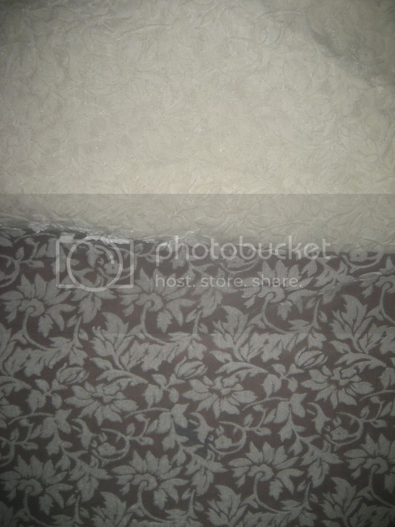 Ivory Color Devore Burnout Velvet fabric ~ 44&quot; wide