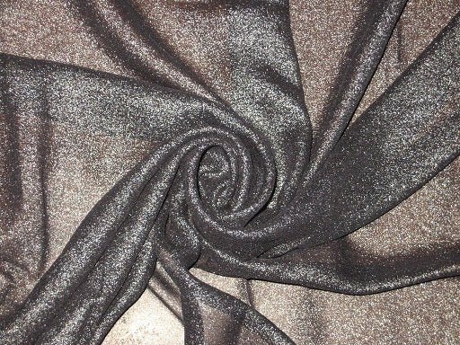 Glitter Chiffon Fabric Black with Shimmer