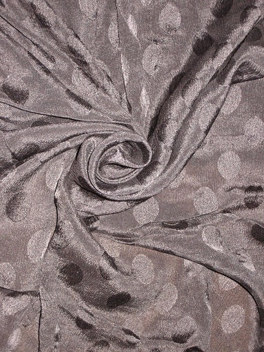 Black soft silk crepe fabric dot jacquard 44&quot;