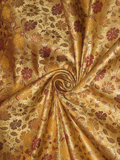 SILK BROCADE FABRIC Multi colour 44 available in two styles BRO41[4]/BRO41[7]