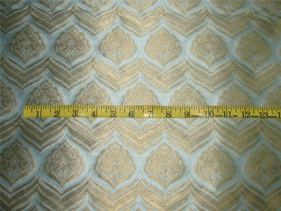 Brocade fabric Blue x metallic gold color 60&quot; wide
