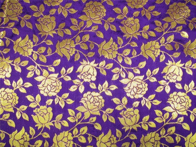 Brocade fabric purple x metallic gold color 44&quot;wide